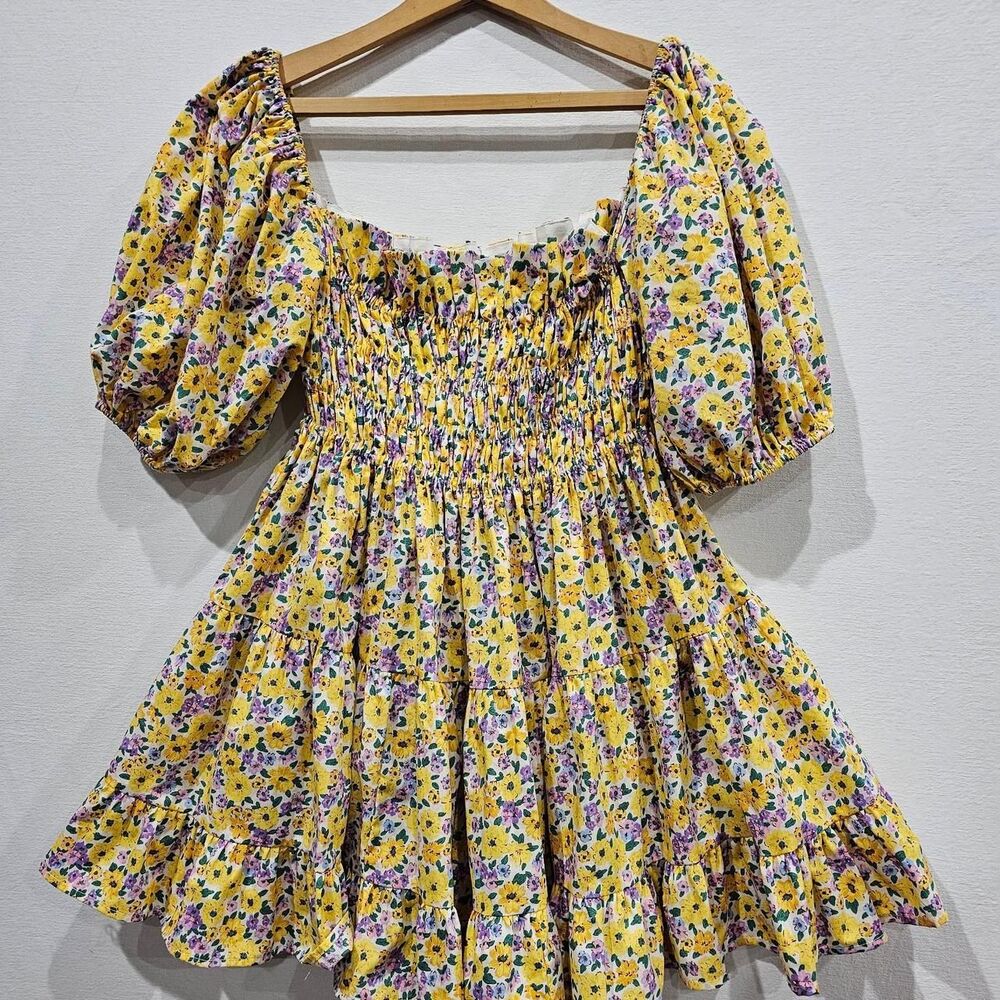 Buddy Love Women's Multicolor Floral Babydoll Dress Sunny Hunny Small